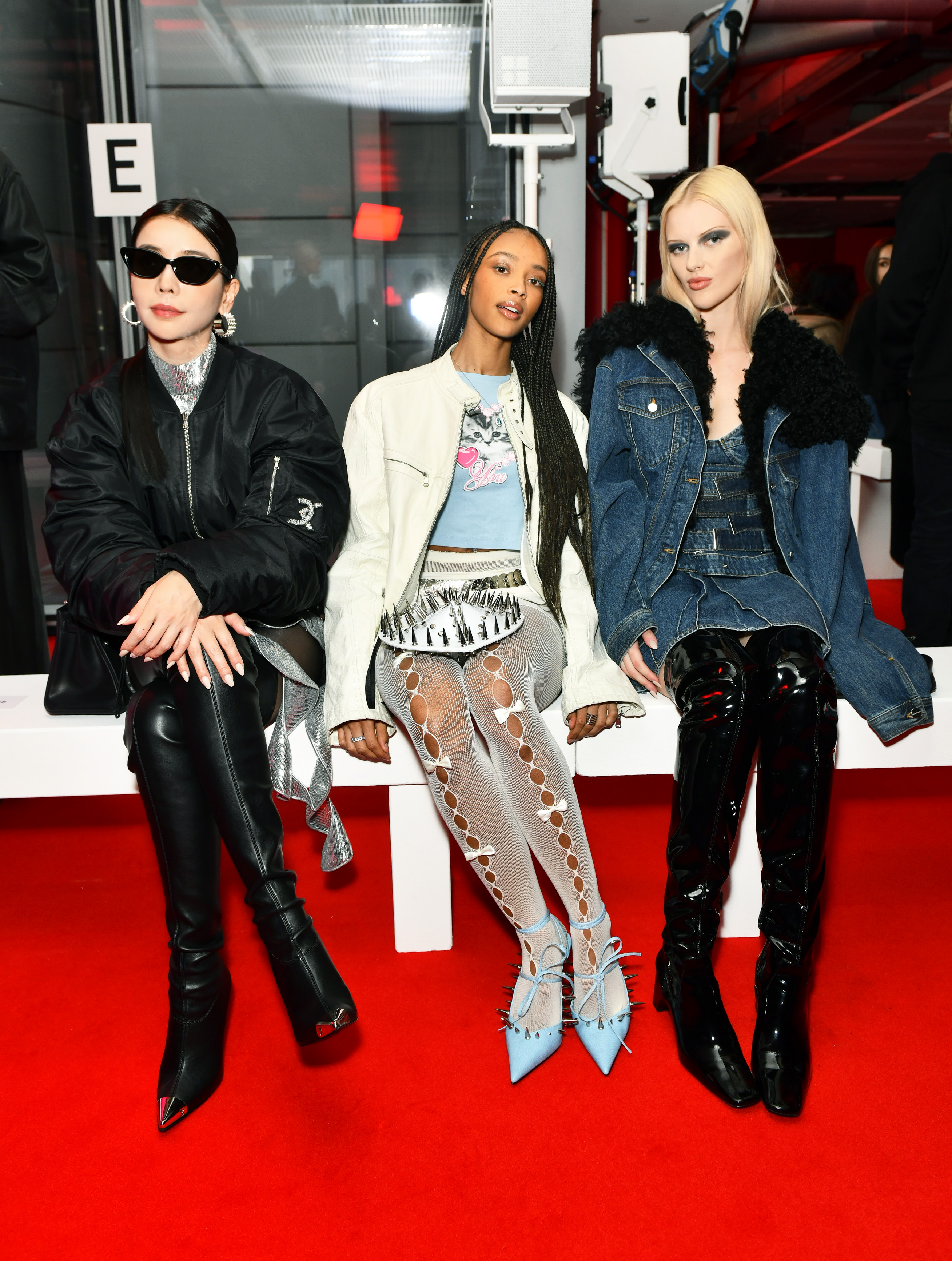 Tia Lee at the FROW of David Koma’s FW23 runway show L to R: Tia Lee, Tade, Elodie Russell