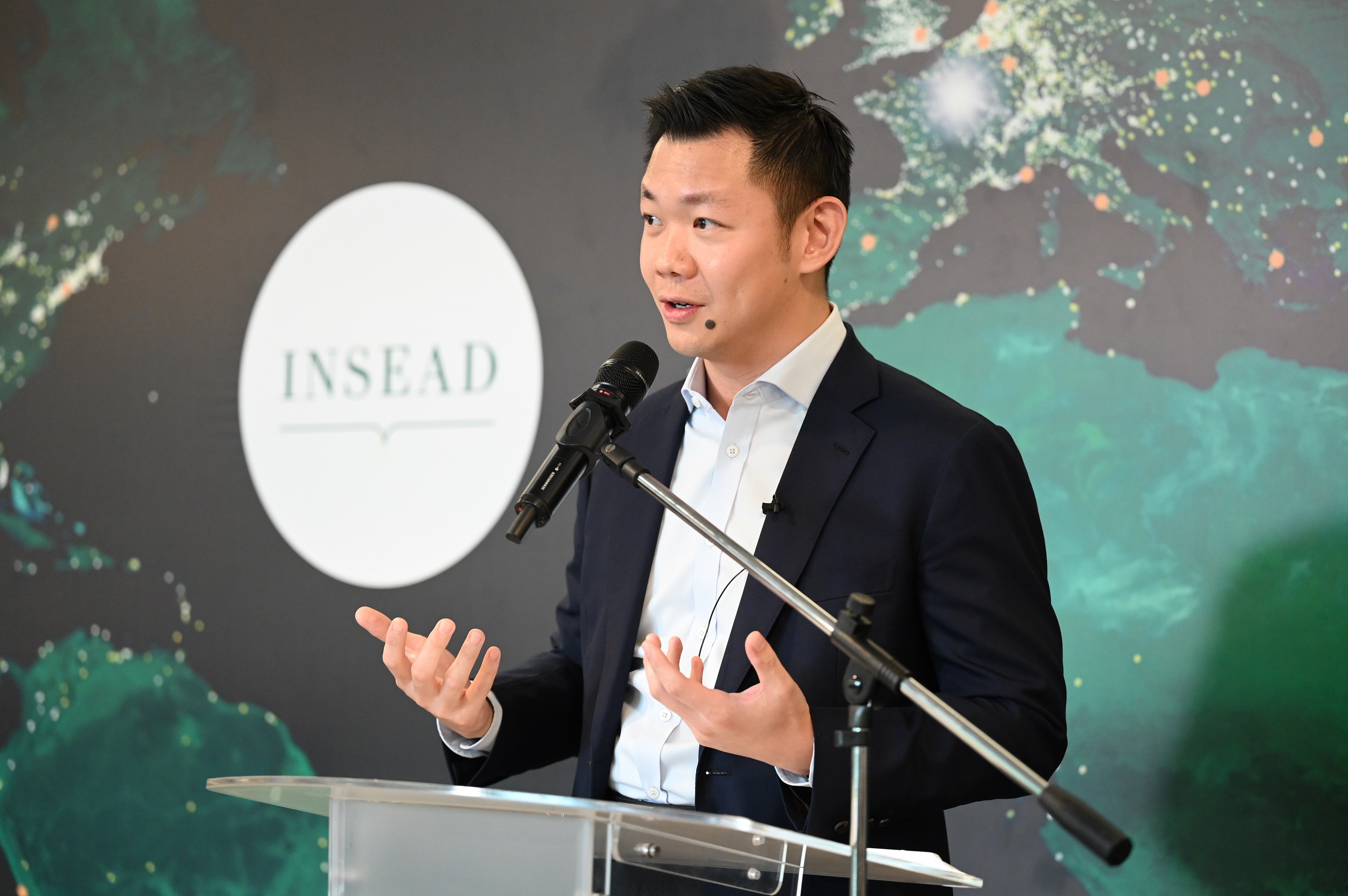 Mr Anderson Tanoto, Member of the Board of Trustees, Tanoto Foundation, speaks at the inauguration of the Tanoto Research and Learning Hub, INSEAD Asia Campus