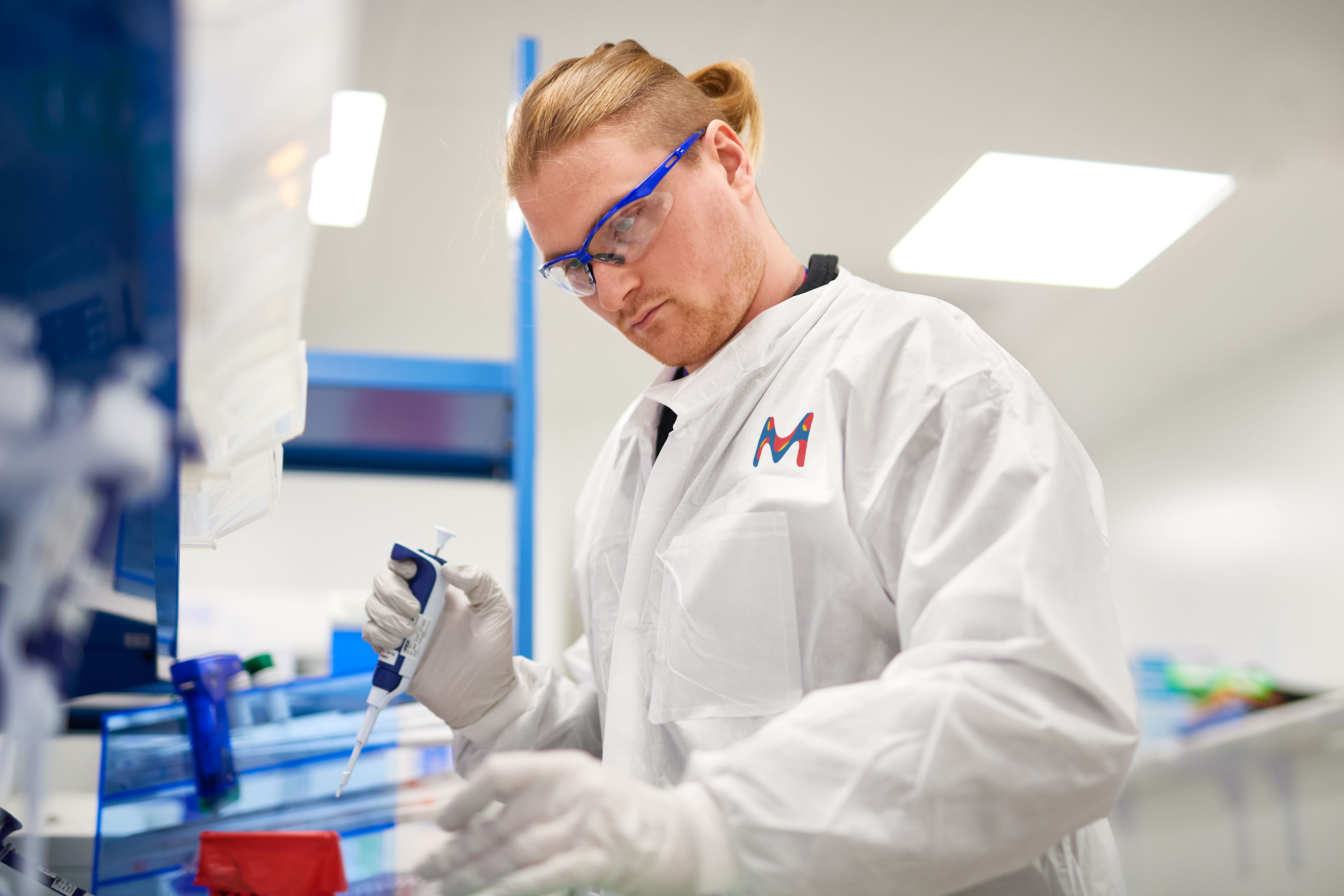 A scientist preparing samples in the next-generation sequencing laboratory at Mercks/MilliporeSigmas Rockville, Maryland, USA site.